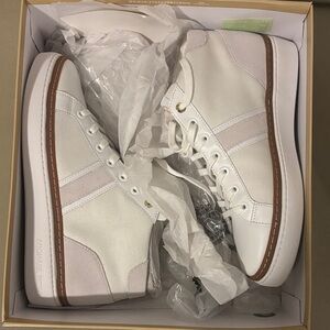 Michael Kors White and Tan Sneakers
